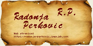 Radonja Perković vizit kartica